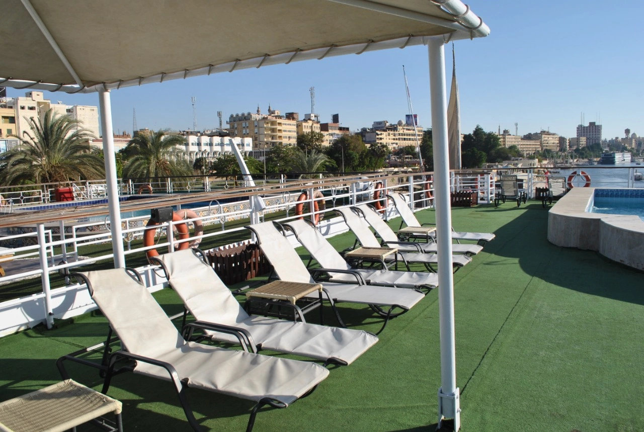 Sun deck of the MS TiYi Nile Cruise Nile cruise